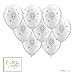Andaz Press Printed Latex Balloon Party Kit with Gold Cards & Gifts Sign, Cross Doves Silver, 8-Pk, For Christening, Baptism, Communion