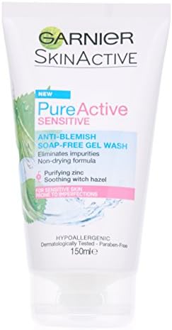 garnier pure active anti blemish soap free gel wash sensitive skin