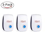 Pest Control Ultrasonic Repeller, Electronic Mouse Repellent Plug In for Insects, Mice, Rats, Spiders, Roaches, Ants, Bugs, Flies, Fleas, Mosquitoes, Environment-friendly [3-Pack]