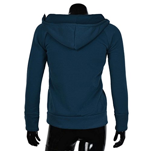 Gillberry Men's Winter Hoodie Warm Hooded Coat Jacket Outwear Sweater Slim Tops (S, Blue)