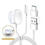 (Update Version) uoeos 2 in 1 Wireless Charger for iWatch & iPhone Charger Cable for All iWatch Series 5/4/3/2/1/& iPhone 11/11Pro/11Max/XR/XS/XS Max/X/6-8(USB A/C Port) iPhone Watch Charger