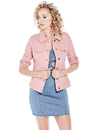 guess pink denim jacket
