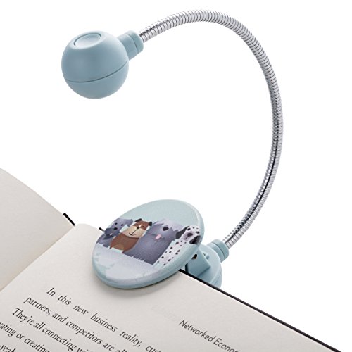 Disc Reading Light by WITHit - LED Book Light with Chrome Neck for Books, E-Reader and E-Book Lightâ€¦ (Dogs)