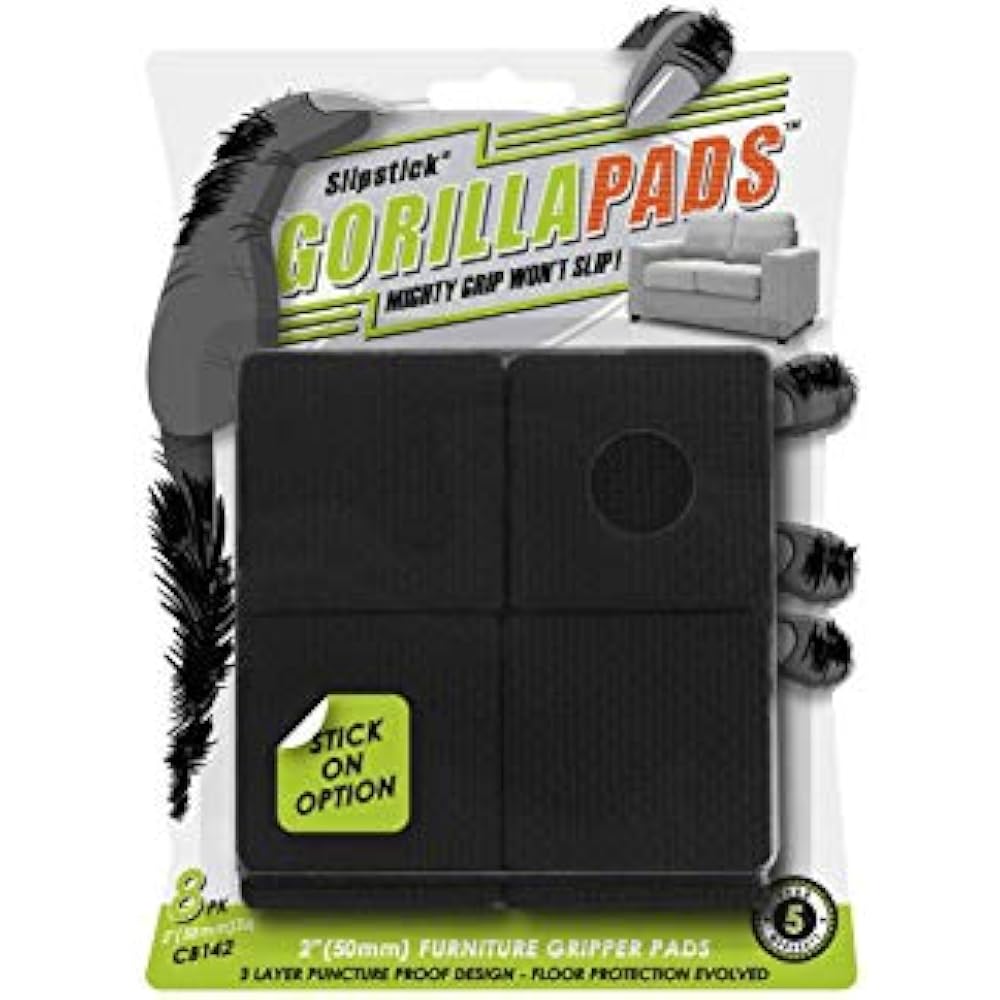 GorillaPads CB142 Non Slip Furniture Pads/Grippers (Set Of 8) Leg Floor Inch eBay