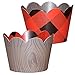 Lumberjack Party Supplies , 36 Buffalo Plaid Cupcake Wrappers| Reversible Woodgrain Cupcake Holders, Wild One Birthday Decorations, Woodland Party Supplies, Camping Party Decorations