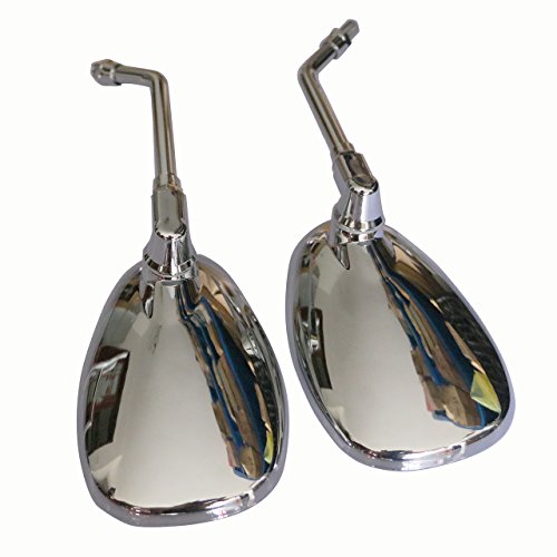 Yibid Universal Chrome Oval Motorcycle Rearview Side Mirrors 10mm, with 7/8" Handlebar Mount for Honda Kawasaki Suzuki Custom Cruiser Chopper Adventure Kymco Victory Vulcan Street Sports Dirt Bike M10 - Thumbnail 6