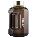 BOTTLED JOY Water Jug 75oz Water Bottle 2.2L Water Bottle Sports Water Bottle Wide Mouth BPA Free Fitness Gym Outdoor Camping Bicycle Water Bottle with Handle Black
