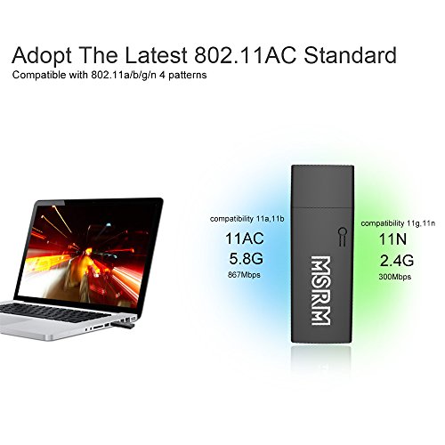 image for GALAWAY 912AC WIFI Adapter 1200Mbps Wireless 2.4/5GHz Dual Band USB Do