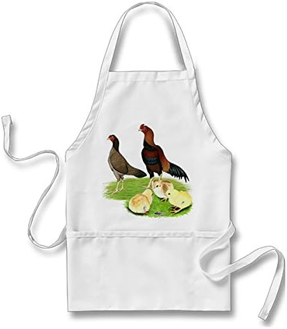 Funny Aseel Wheaten Chicken Family adults' Apron
