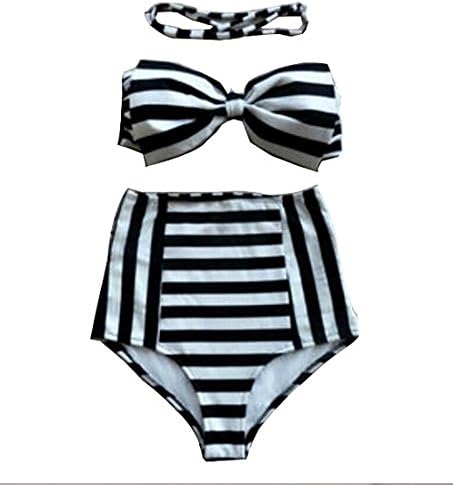 KDHJJOLY Soft Women Colorful Printed Highwaist Push Up Bikini Swimsuit Set 4 XL Hot