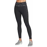 Skechers Ladies Gowalk High Waist Legging 4-Way Stretch (X-Small, Black Bloom Outlines Print)