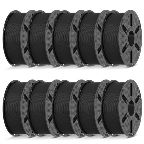 JAYO PLA Matt Filament 1.75mm Schwarz 1.1KG/Spule 11KG 3D Filament Bundle
