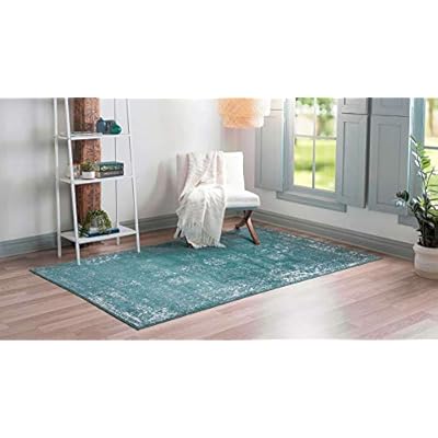Unique Loom Sofia Collection Area Rug - Casino (9' x 12' 2", Turquoise/ Ivory) 41p6N8DebUL