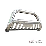 Super Drive D02G1068 - For 2016-2017 Toyota Tacoma Stainless Steel Bull Bar Grill Guard Bumper With Skid Plate and Optional Light Holes (Remove Skid Plate)