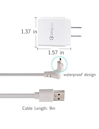 Cargador para Arlo Pro, cable de carga extra largo de 30 pies con adaptador de carga rápida QC 3.0 para Arlo Pro, Arlo Pro y Arlo Go