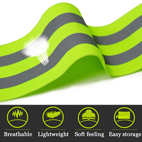 Kaiyuan Dynasty Reflective Bands High Visibility Running Gear Bands for Wrist/Ankle/Arm/Leg Safety Night Walking Reflector Tape Strap 4 Bands