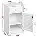 go2buy Bedside Table Cabinets Nightstands with Storage Drawer and Cupboard Units Adjustable Height Shelf in White Set of 2