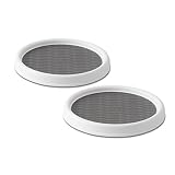 Copco 5220590 Non-Skid Pantry Cabinet Lazy Susan Turntable, 9-Inch, White/Gray, 2-Pack