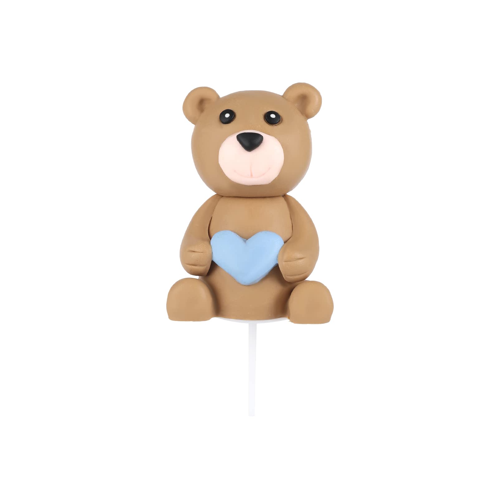 LUTER Teddy Bear Cake Topper, 2.8x1.8inch Teddy Bear Cake Decorations Baby Shower Cake Decorations for Anniversary Birthday Party Decoration (Brown)