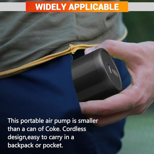 ytorgr Air Pump for inflatables,Portable Electric Mini Air Bed Pump Rechargeable for Deflate Inflatable, Paddling Pool, Air Mattress Boats Swimming Pool Pumps