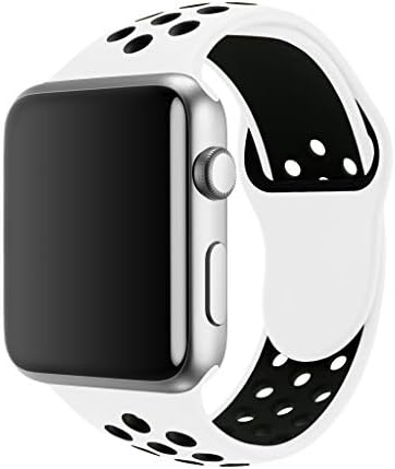 SMEECO Compatible with Apple Watch Band 38mm 40mm 42mm 44mm,Soft Breathable Silicone Strap Replacement iWatch Bands for Apple Watch Series 4,Series 3, Series 2, Series 1 Sport Nike S/M M/L