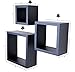 Ballucci Square Cube Floating Wall Shelf, Set of 3, Black