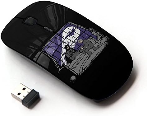 Planetar Colorful PrinTed Ultra-thin Wireless Optical 2.4Ghz Mouse - Black ( Bowing to Batman )