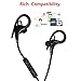 Bluetooth Earbuds, Wireless Stereo Headset with Soft Ear Hooks Sweat-proof Headphone with Mic and volume control for iPhone HTC Smartphones and More (Black)