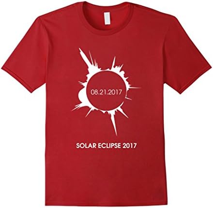 Mens Total Solar Eclipse T Shirt August 21 2017 Celestial Fanatic Large Cranberry