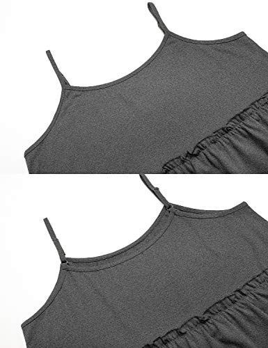 Womens Summer Tunic Tank Tops Casual Sleeveless Shirts Cami Blouses Dark Grey M