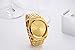 GEORGE SMITH Men's 43 mm Gold Dial Wrist Watch with 5 Pieces Metal Bracelet Link