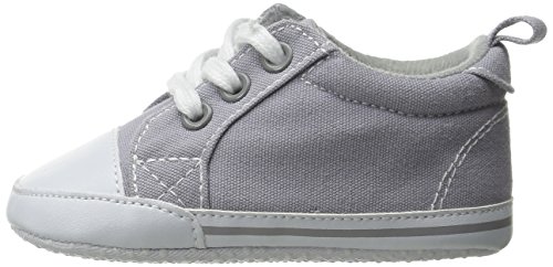 Luvable Friends Basic Solid Color Canvas Sneaker (Infant), Gray, 0-6 Months M US Infant