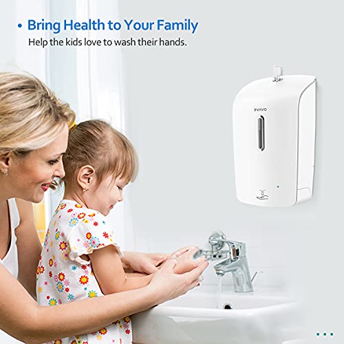 SVAVO Automatic Soap Dispenser Wall Mounted Hand Sanitizer Dispenser 33.8oz/1000ml Touchless Liquid Soap Dispenser Sensor Soap Dispenser Pump for Bathroom Kitchen Commercial