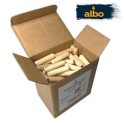 ALBO Wooden Dowel Pins 3/8 x 1 1/2 inch Fluted Wood