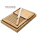 Bread Slicer With Knife for Homemade Bread, 100% Natural Bamboo Foldable Bread Loaf Slicing Machine, Strongest-Heaviest Duty, Convenient Crumb Catcher, 3 Slicing Sizes, Perfect Gift Idea - by Hartons