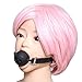 Mayli Leather Mouth Ball Beautiful Black Ball Silicone Stage Props Open Mouth Roleplay for Women and Men