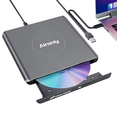 alronly External CD/DVD Drive USB-C Burner