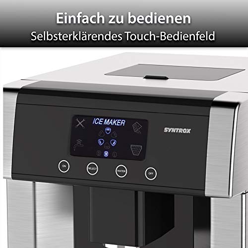 Syntrox Germany Digitaler Eiswürfelbereiter mit Eiswasserfunktion Eiswürfelmaschine IC-150W LCD Turku – Bild 7