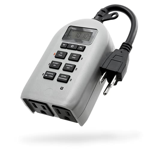 UltraPro Daysmart 7Day Digital Timer, Plugin, 2 Grounded Outlets