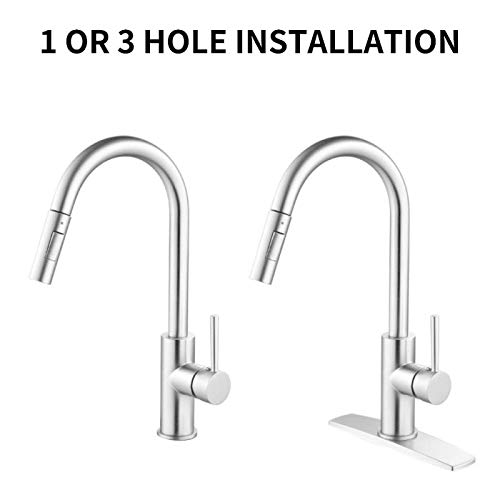Forious Kitchen Faucet With Pull Down Sprayer Kitchen Faucet Sink Faucet With Pull Out Sprayer Single Hole And 3 Hole Deck Mount Single Handle Copper Kitchen Faucets Brushed Nickel Pricepulse
