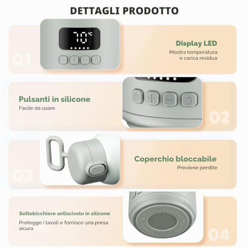 Portable Baby Bottle Warmer, Portable Wireless Baby Bottle Warmer with Self-cleaning Function, Portable Baby Milk Warmer 16000mAh, Fast Heating, 500ml Capacity, 3 Modes, for Travel