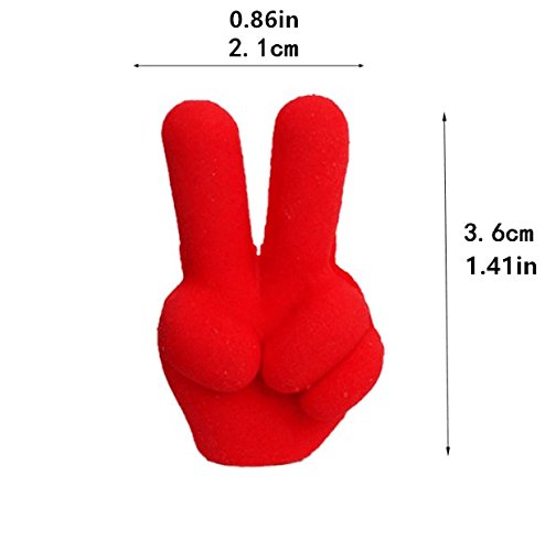 Ipienlee Funny Hand Signal Pencil Cap Erasers for Artist or Students Gift Four Color Pack of 20 (005) - Thumbnail 3