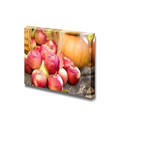 Fruits and Vegetables in Autumn Outdoors Thanksgiving Holiday Concept - Canvas Art Wall Art - 12" x 18"