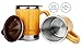 Stainless Steel Bamboo Coffee Mugs with Handle & Spill Resistant Lids (Set of 2), Natural Wood Wooden Light Unbreakable Design Eco Friendly Insulated Coffee Tea Travel Mugs; 11 Oz.