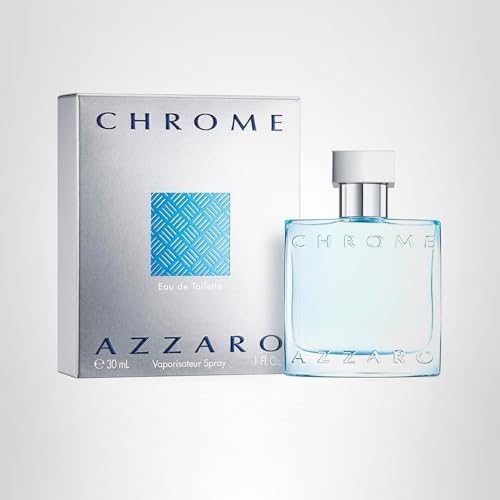 Azzaro Chrome Eau de Toilette — Colonia para hombre — Fragancia cítrica, acuática y amaderada, 1.0 onzas líquidas
