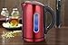 Ovente Electric Stainless Steel Hot Water Kettle 1.7 Liter with 5 Temperature Control & Concealed Heating Element, BPA-Free 1100 Watt Tea Maker with Auto Shut-Off and Keep Warm Setting, Red KS89R