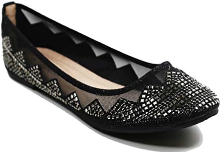 Walstar Women Basic Glitter Mesh Flat Slip on Shoes