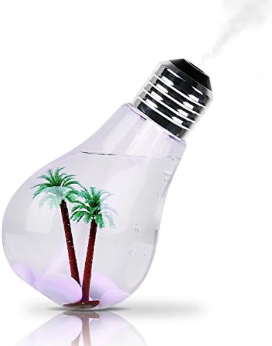 VONNTA 2-in-1 Cool Mist Humidifier and LED Light Bulb 7 Color Glow with Cooling Dispersion USB Portable Desktop Air Purifier Home Office Bedroom Desk (Upgraded version)