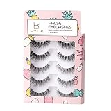 LANKIZ False Eyelashes 3D Fake Lashes Handmade Reusable Wispies Natural Strip Lashes 5 Pairs