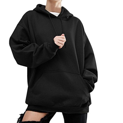 Women Plus Size Long Sleeve Hoodie Oversized Sweatshirt Casual Baggy Hooded Top(BlackÂ ,small)